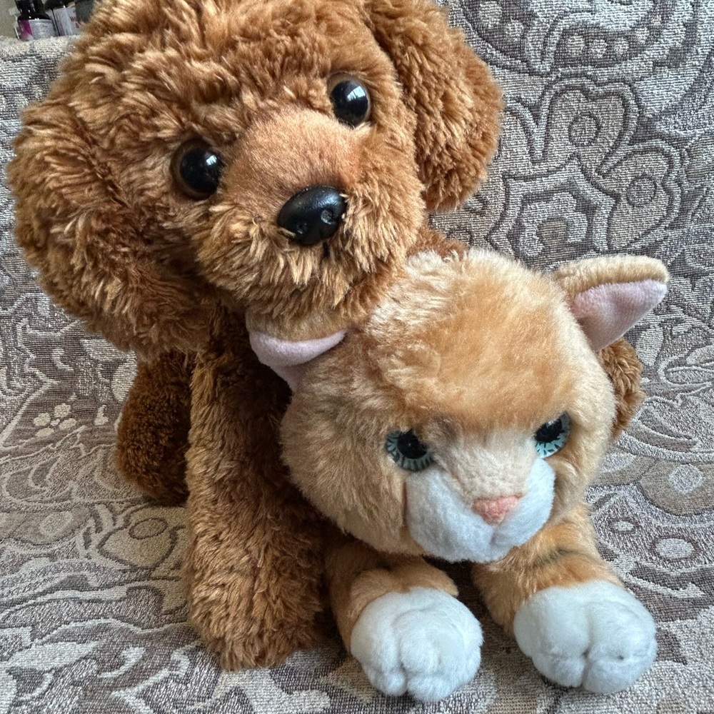 Aurora Puppy Dog and Tabby Kitten Super Soft Cuddly Flopsies.